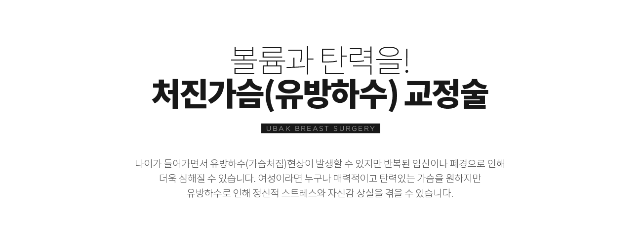 처진가슴 유방하수 교정술